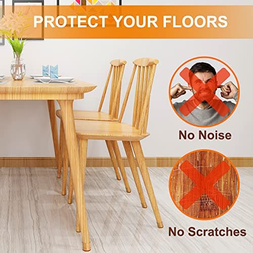 24 Pcs Chair Leg Floor Protectors for Hardwood Floors Silicone Covers to Protect Wood Tile Floors Felt Pads Furniture Leg Caps Non Slip Reduce Noise (Fit:1.3"-2") - Image 4