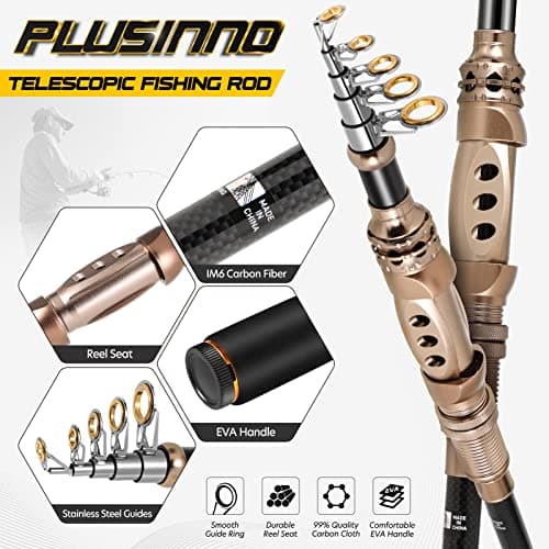 PLUSINNO Spinning Rod and Reel Combos Telescopic Fishing Rod Pole with Reel Line Lures Hooks Fishing Carrier Bag Case and Accessories Fishing Gear Organizer (1.8M 5.91FT Fishing Gear Organizer) ... - Image 5