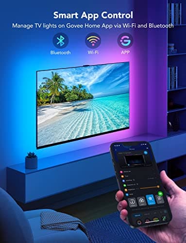 Govee TV LED Backlight, RGBIC Smart LED Strip Lights for 55-65 Inch TVs, Bluetooth and Wi-Fi APP Control, Works with Alexa & Google Assistant, Music Sync, 99+ Scene Modes, Adapter - Image 4