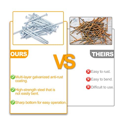 KURUI 700pcs Hardware Nails for Hanging Pictures, Up to 2"-Long Finish Nails Assortment Kit for Wall Art Decor, 640 Frame Nails and 60 Small Finishing Nails for Drywall Wood - Silver Picture Hangers - Image 5