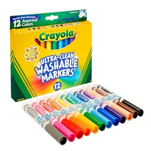 Crayola Broad Line Markers (12 Count), Washable Markers for Kids, Assorted, Back to School Essentials, Teacher Classrooms Must Have, School Supplies, 3+ - Image 3