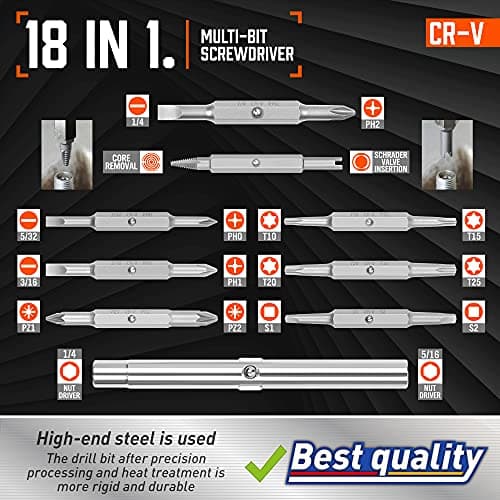 Amartisan 18-in-1 Multi-bit Screwdriver Set Tool All in One, Portable Multi-Purpose Screwdriver, Slotted/Philips/Pozi/Torx/Square,Nut Driver - Image 4