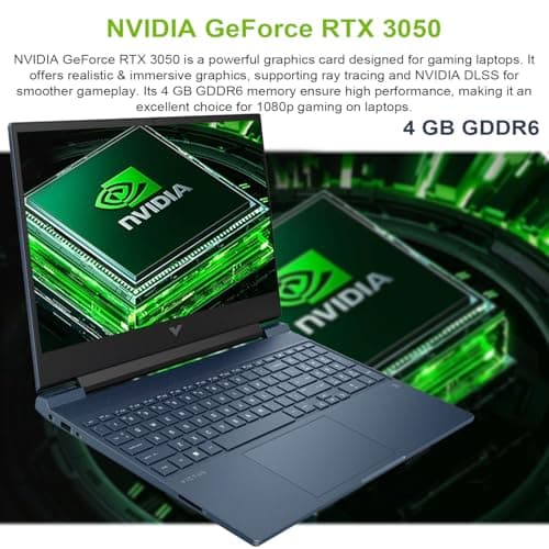 HP Victus 15.6 i5 Gaming Laptop, 15.6" FHD 1920*1080 144Hz, Intel Core i5-12450H, NVIDIA GeForce RTX 3050, 32GB RAM, 1TB SSD, Backlit KB, Touchpad, SD Card Reader, Webcam, HDMI, Wi-Fi 6, W11 H, Blue - Image 2