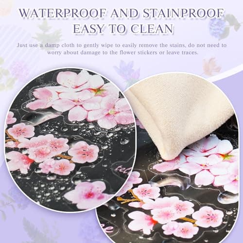 160Pcs Natural Flower Stickers for Scrapbooking,Self-Adhesive Transparent Flower Stickers Scrapbook Supplies Journaling Supplies for Adult Card Making Letters DIY Water Bottle Cards Decoration (160) - Image 3