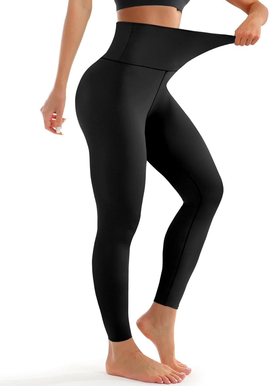 Leggings for Women - High Waisted Full Length Buttery Soft Yoga Pants for Workout Athletic Daily 01-black Large-X-Large - Image 2