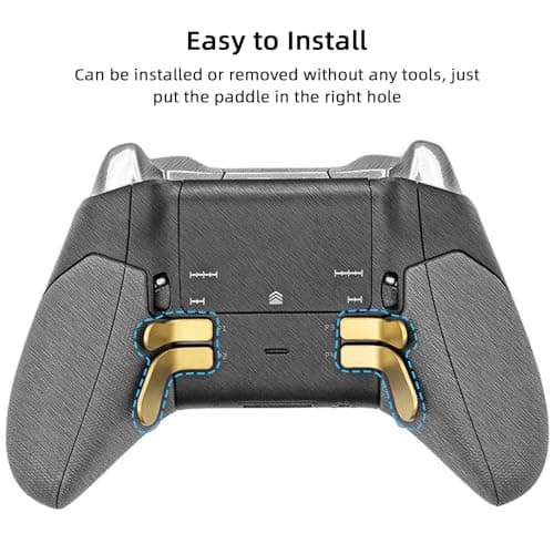 Mcbazel Metal Stainless Steel Paddles Trigger for Xbox Elite/Elite 2, Replacement Parts Accessories Kits Metal Paddles Compatible with Xbox Elite/Elite 2 Controller - 4 Pcs (Gold) - Image 7