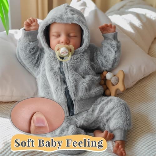 BABESIDE Lifelike Reborn Baby Dolls Silicone Full Body Boys - 17-Inch Real Baby Feeling Realistic-Newborn Baby Doll Full Body Vinyl Real Life Baby Dolls with Toy & Gift Box for Kids - Image 3