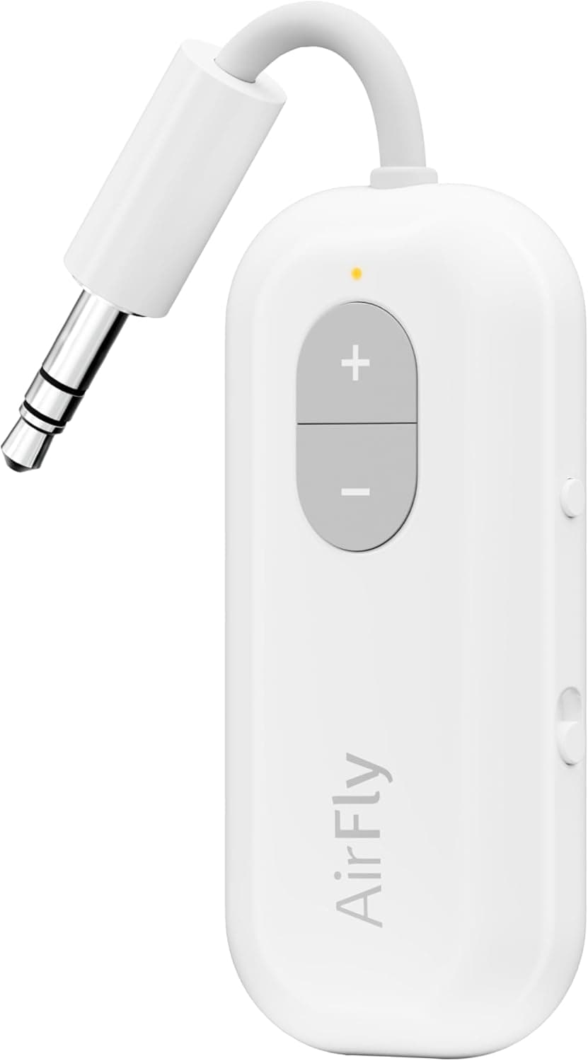 Twelve South AirFly SE | Bluetooth Wireless Audio Transmitter Adapter for AirPods/Headphones, 20+ Hr Battery, Works with 3.5mm aux Jacks on Airplanes, TVs, Gym Equipment, and Travel AirFly SE White - Image 2