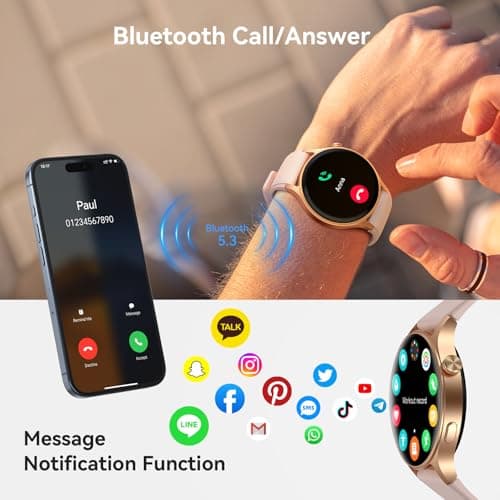 aeac Smart Watch for Women, 1.32'' AMOLED Ultra-Clear Screen Activity Trackers with Heart Rate/Sleep/SpO2 Monitor, Smartwatch for iPhone/Samsung/Android, 110+ Sport Modes Waterproof Fitness Watch - Image 3