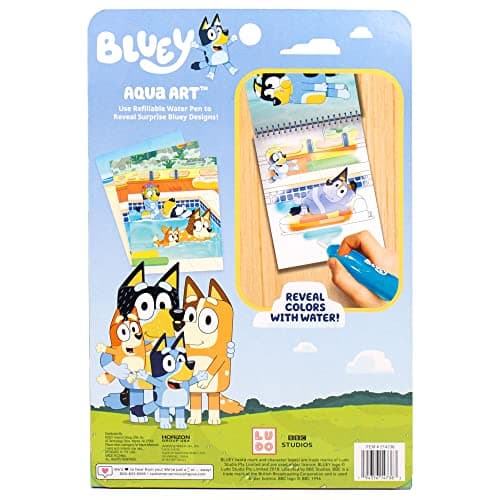 Horizon Group USA Bluey Aqua Art - Reusable Water Reveal Activity Pages With Water Pen for No-Mess Drawing and Coloring - Image 7