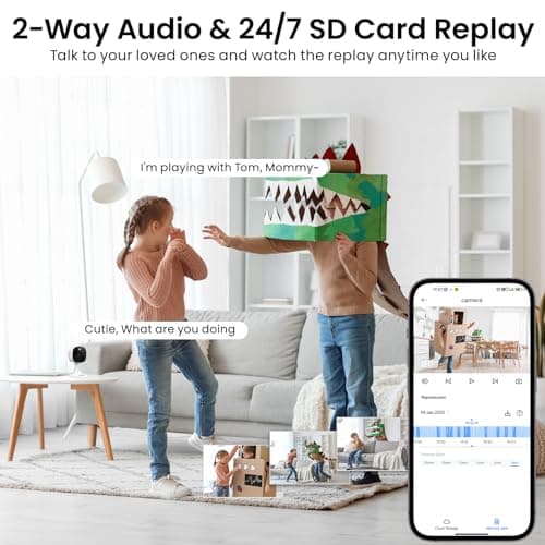 AOQEE 2K Cameras for Home Security-Outdoor/Indoor Camera for Dog/Cat/Pet/Nanny/Baby, Color Night Vision, White Light, Siren, 24/7 SD Recordings, Works with Alexa/Google Home, C1 (C1-White-2pack-2.4G) - Image 6