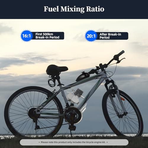 Tipyoumall Upgraded Bicycle Engine Kit, 2 Stroke Motorized Bike Engine Motor Kit 100cc Super Fuel-efficient Fit Modified Full Set for 26"-28" Bikes - Image 5