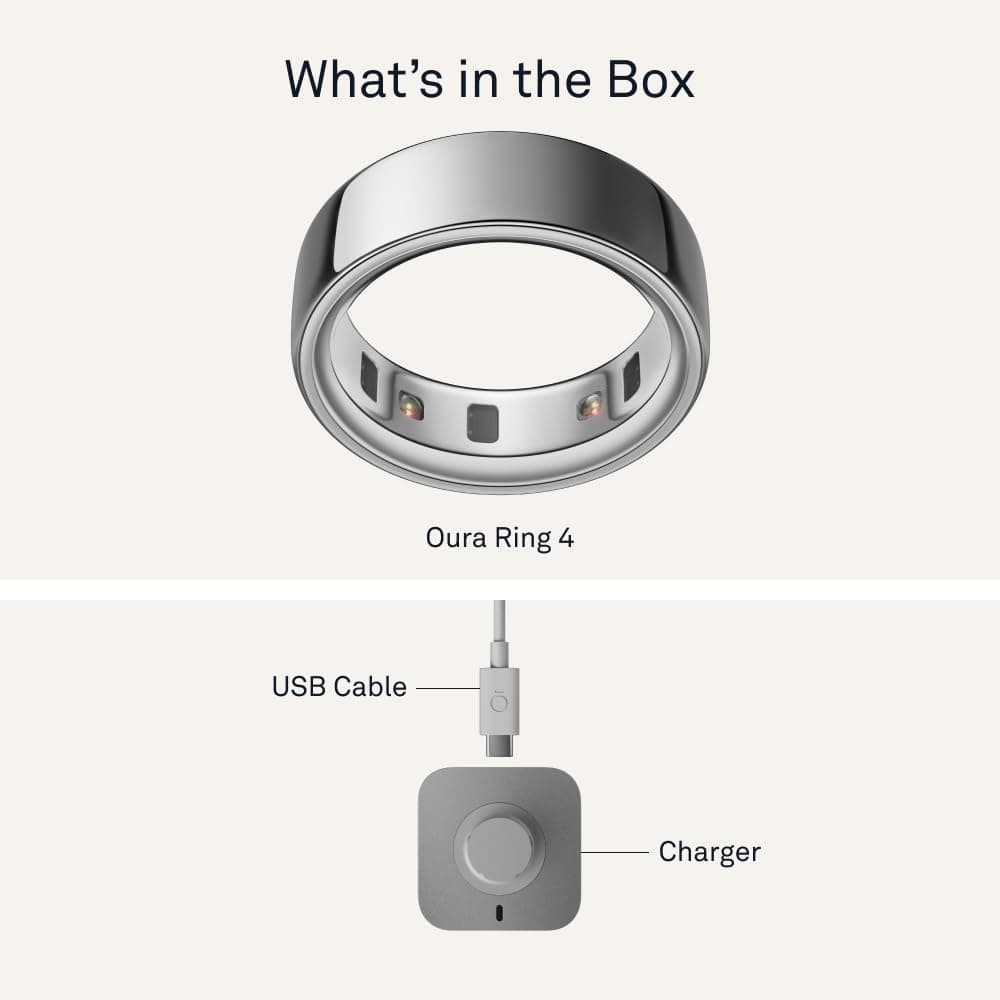 Oura Ring 4 - Silver - Size 8 - Size Before You Buy Silver 8 - Image 8