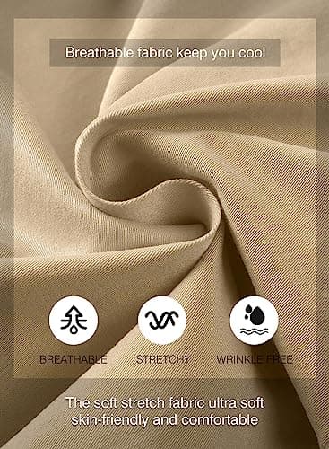 JMIERR Mens Athletic Shorts Casual Cotton Drawstring Summer Beach Twill Chino Dress Golf Travel Essentials Workout Gym Running Basketball Shorts, L, S1 Khaki 2 - Image 4