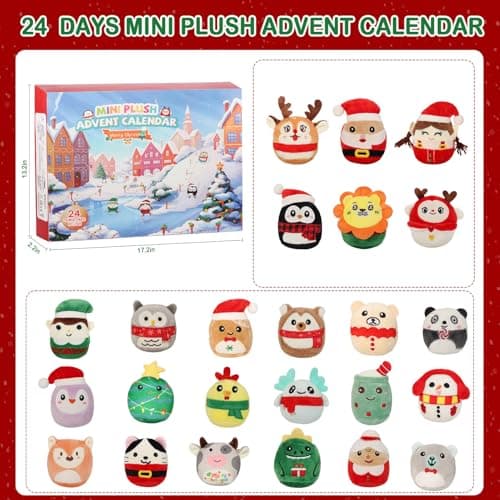 Advent Calendar 2025 with Cute Plush Toys - 24 Days Surprise Plush Advent Calendar Contains 24 Collectible 3.15in Kawaii Squishy Plushies, Soft Mini Stuffed Animal Christmas Gift for Kids Teen Boys Girls Adult - Image 5