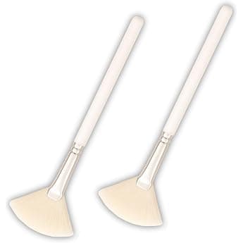 Amazon.com: Natural Fluffy White Goat Hair Soft Fan Brush For Skincare And Esthetician (Small) : Beauty & Personal Care - Image 4
