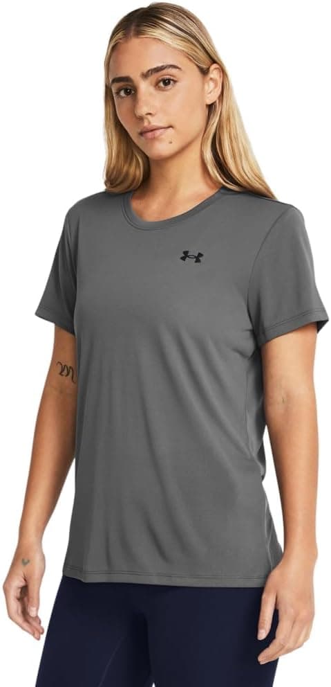 Under Armour Women's Tech Short Sleeve Crew (025) Castlerock / / Black Large - Image 2