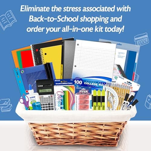 BAZIC Middle High School Kit Supply Box 65 Count for Student 7-12 Grades, Composition Book Compass, Color May Vary, 1-Pack - Image 4