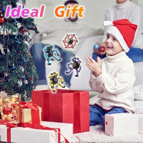 Gokeey Transformable Fidget Spinners 4 Pcs for Kids and Adults Stress Relief Sensory Toys for Boys and Girls Fingertip Gyros for Party Favors Stocking Stuffers Bulk for Kids - Image 6