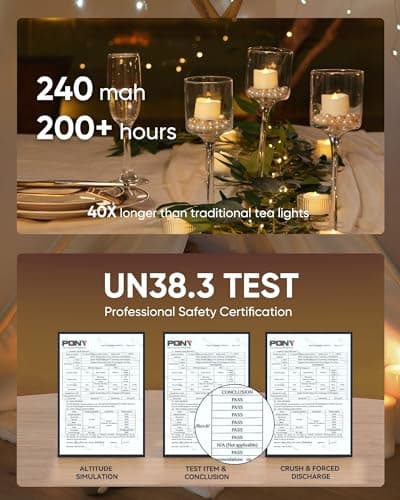 Homemory 24Pcs Flickering Flameless Candle Battery Operated, 200+Hours Fake Electric LED Tea Lights for Votive, Centerpiece Table Decorations, Wedding, Aniversary, Halloween, Christmas - Image 6