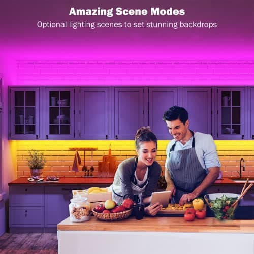Leeleberd Led Lights for Bedroom 100 ft (2 Rolls of 50ft) Music Sync Color Changing RGB Led Strip Lights with Remote App Control Bluetooth Led Strip, Lights for Room Home Kitchen Party Decor - Image 6