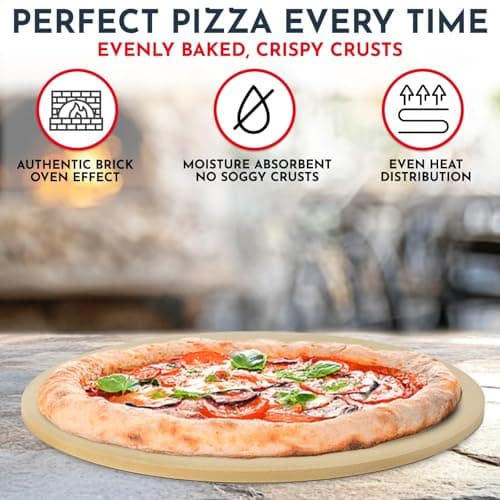 Culinary Couture 15 inch Round Pizza Stone for Oven - Large Pizza Stone for Grill, Cordierite Stones for Bread, Calzone, Cookies - Pizza Making Kit - Image 5