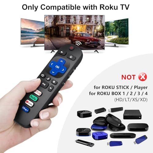 (Pack of 2) Replacement-Remote-Control for Roku-TV,Compatible for TCL Roku/Hisense Roku/Onn Roku/Philips Roku Smart TVs(Not for Roku Stick and Box) - Image 2