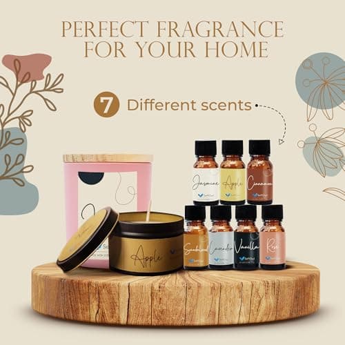 SoftOwl Premium Soy Candle Making Kit - Full Set - Soy Wax, Big 7oz Jars & Tins, 7 Pleasant Scents, Color Dyes & More - Perfect as Home Decorations - DIY Starter Scented Candles Making Kit - Image 4