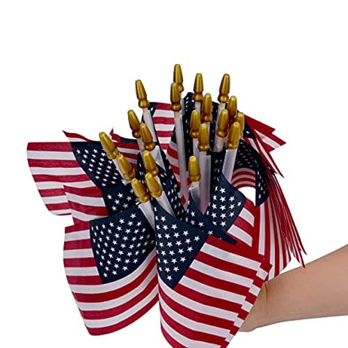 12 Pack Small American Flags on Stick Small US Flags/Mini American Flags for Outside 4x6 Inch American Hand Held Stick Flags with Kid-Safe Spear Top, Patriotic Veterans Day Decorations, 4th of July Decorations - Image 4