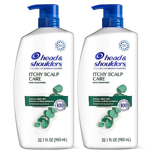 Head & Shoulders Itchy Scalp Care Dandruff Shampoo, Anti-Dandruff Treatment, Infused with Eucalyptus, 32.1 Fl Oz Each, Twin Pack