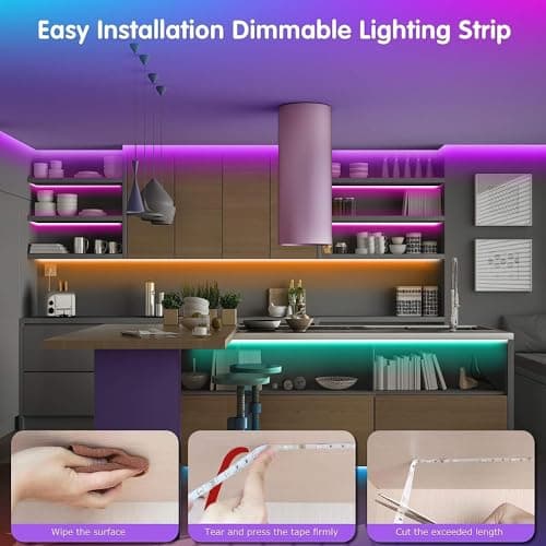Tenmiro Led Lights for Bedroom 100ft (2 Rolls of 50ft) Music Sync Color Changing Strip Lights with Remote and App Control RGB Strip, for Room Home Party Decoration - Image 7