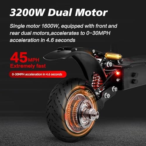 10inch Adult Electric Scooter with Seat,3200W Dual Motor with NFC, Smart 4.8-inch Large Screen Center Control, Top Speed 45 MPH & 62 Miles Range,Shipped from USA - Image 2