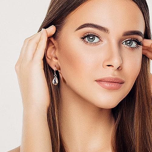 Sterling Silver Teardrop Earrings for Women Girls Silver Drop Leverback Dangle Earrings for Girls Hypoallergenic Leverback Drop Silver Earring - Image 5