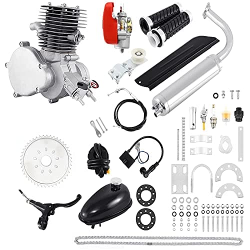 Tipyoumall Upgraded Bicycle Engine Kit, 2 Stroke Motorized Bike Engine Motor Kit 100cc Super Fuel-efficient Fit Modified Full Set for 26"-28" Bikes