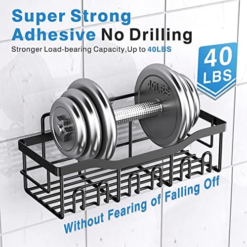 EUDELE Adhesive Shower Caddy, 5 Pack Rustproof Stainless Steel Bath Organizers With Large Capacity, No Drilling Shelves for Bathroom Storage & Home Decor-XL Size - Image 4