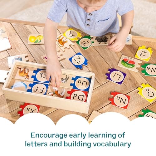 Melissa & Doug Self-Correcting Alphabet Wooden Puzzles with Storage Box (52 pcs) ABC Puzzles, Wooden Alphabet Puzzle for Kids Ages 4+ - Image 6