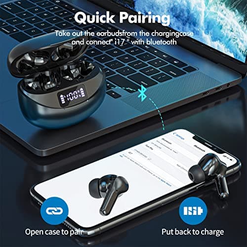 Beniduck Wireless Earbuds Bluetooth 5.3 Headphones HiFi Stereo, Wireless Earphones with Noise Cancelling Mic, 50H Playback Ear Buds with LED Digital Display for iOS/Andriod - Image 6