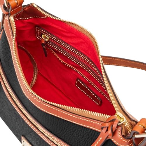 Dooney & Bourke Crossbody Bags for Women, Presley Pebble Grain Leather Crossbody Handbag with Adjustable Shoulder Strap - Black - Image 3