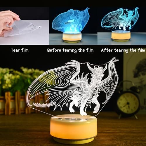KYMELLIE Night Light Spyro Dragon Toys,14 Color + Warm White Base LED Decor Light, Entity&Remote Control Christmas Birthday Gifts to Kids & Girls(New Generation) - Image 4