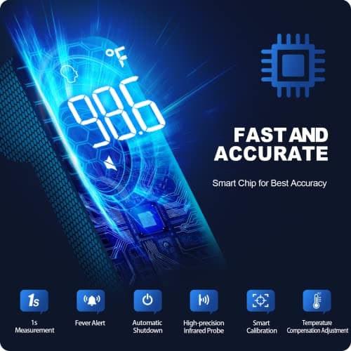 No-Touch Thermometer for Adults and Kids, Accurate Digital Baby Thermometer, Fever Alarm & Silent Mode, 2 in 1 Forehead & Object Mode - Image 7