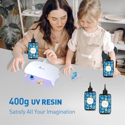 Bsrezn 400g UV Resin Hard, Crystal Clear Premixed Resin for Jewelry Making and Crafting (100g x 4) - Image 7
