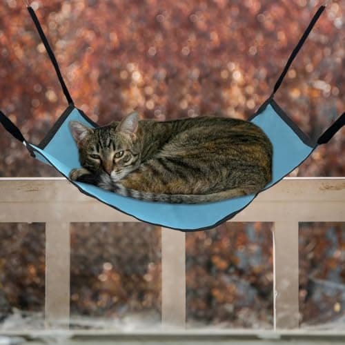 zhuohai Cat Hammock for Cage Hanging ，Summer Breathable Coolness Oxford Cat Hammock Bed，with Straps and Metal Hooks Bed for Cats Small Dogs Rabbits - Image 3