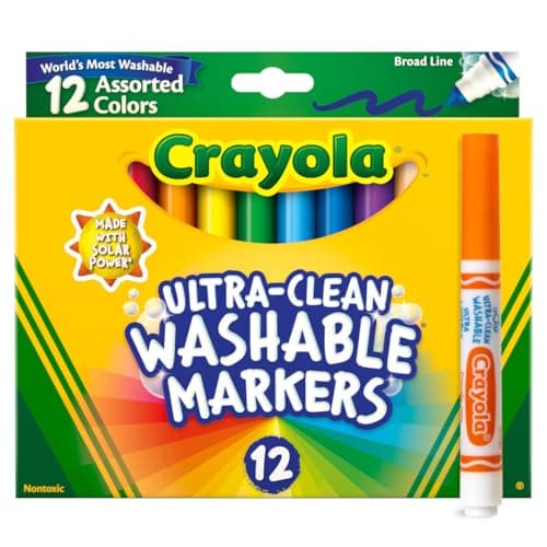 Crayola Broad Line Markers (12 Count), Washable Markers for Kids, Assorted, Back to School Essentials, Teacher Classrooms Must Have, School Supplies, 3+ - Image 2