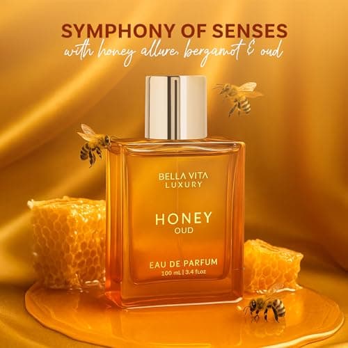 BellaVita Luxury Honey Oud Eau de Parfum (3.4 fl. oz.) | Patchouli, Vanilla, Bergamot, Floral & Spicy + Made with Clean & Vegan Essentials Oils + Cruelty Free | Long-Lasting Unisex Fragrance - Image 4