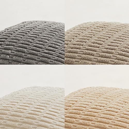 Fancy Homi 4 Packs Neutral Decorative Throw Pillow Covers 18x18 Inch for Living Room Couch Bed Sofa, Rustic Farmhouse Boho Home Decor, Soft Plush Striped Corduroy Square Cushion Case 45x45 cm - Image 5