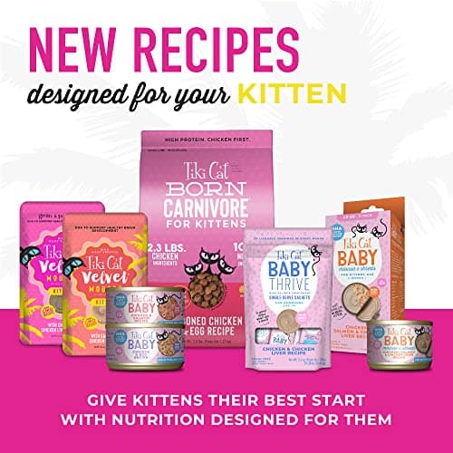 Tiki Cat Baby Mousse & Shreds, Chicken, Salmon, and Chicken Liver, High-Protein, Wet Cat Food for Kittens 4 Weeks+, 1.9 oz. Cans (Pack of 3) - Image 9