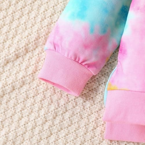 Malerotpc Kid Girls Clothes - Girls Outfits Tie Dye Tops and Leggings Pants 2 Piece Spring Clothes Set(4-5T) - Image 4