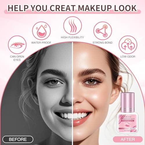7ML Eyelash Extensions Glue Black - 1-2s Drying Time Up to 8 Weeks Retention, Highly Safe Adhesive for Professional Lash Supplies - New Option - Image 3