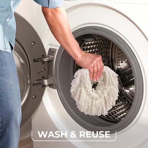O-Cedar EasyWring Microfiber Spin Mop, Bucket Floor Cleaning System, Red, Gray, Standard - Image 8