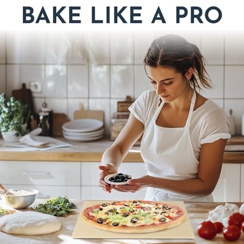 Pizza Stone for Oven Set - 15 x 12 inch Stone for Grill - 3PCS PizzaMaking Accessories - Large Pizza Oven Stones - Baking Stones for Bread and Pizzas - Image 8